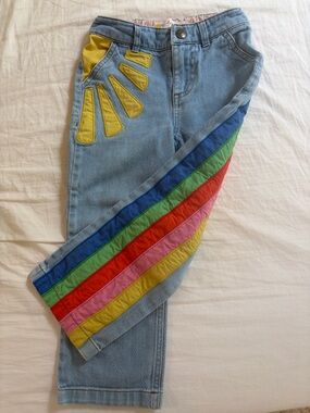 Mini Boden rainbow jeans size 5 year